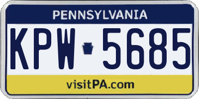 PA license plate KPW5685