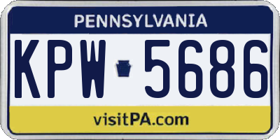 PA license plate KPW5686