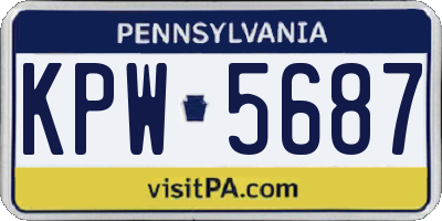 PA license plate KPW5687