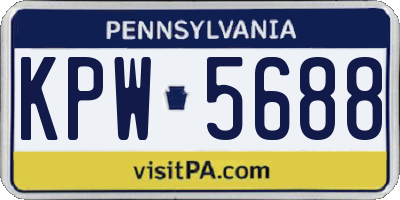 PA license plate KPW5688