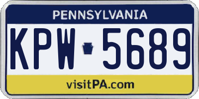 PA license plate KPW5689