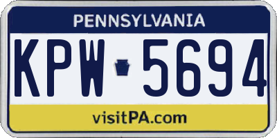 PA license plate KPW5694