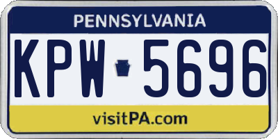 PA license plate KPW5696