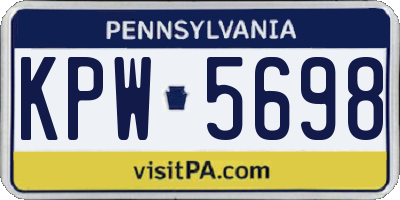 PA license plate KPW5698