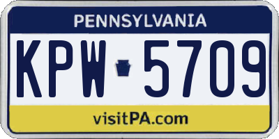 PA license plate KPW5709