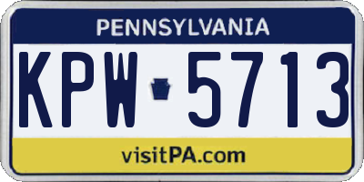 PA license plate KPW5713