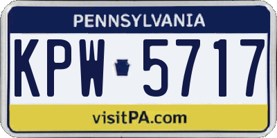 PA license plate KPW5717