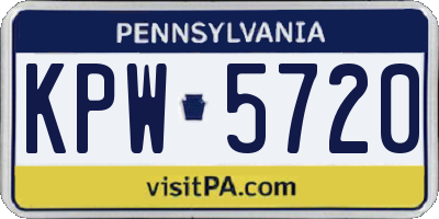 PA license plate KPW5720