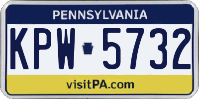 PA license plate KPW5732
