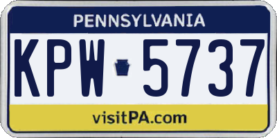 PA license plate KPW5737