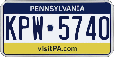 PA license plate KPW5740