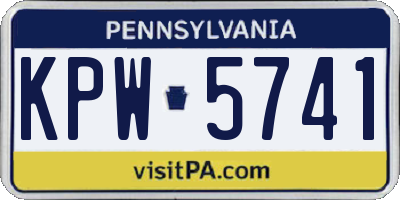 PA license plate KPW5741