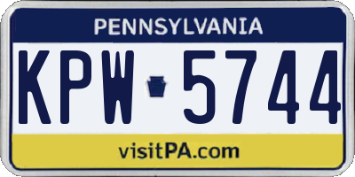 PA license plate KPW5744