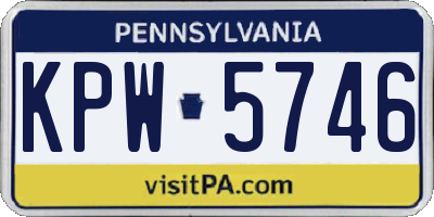 PA license plate KPW5746