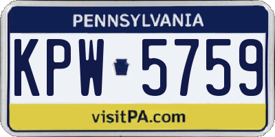 PA license plate KPW5759