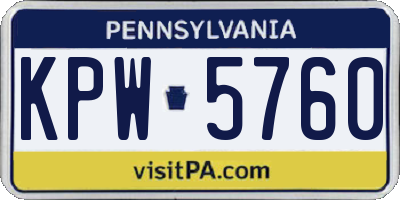 PA license plate KPW5760