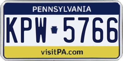PA license plate KPW5766