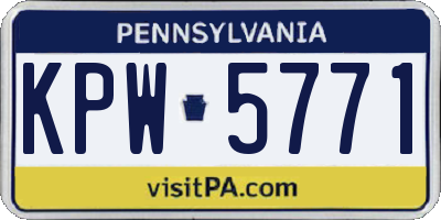 PA license plate KPW5771