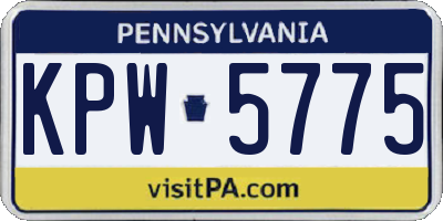 PA license plate KPW5775