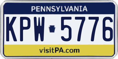 PA license plate KPW5776