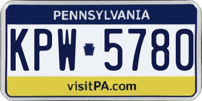 PA license plate KPW5780