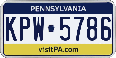 PA license plate KPW5786