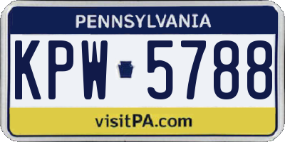 PA license plate KPW5788