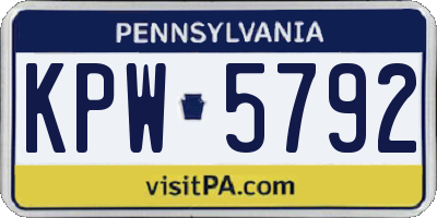 PA license plate KPW5792