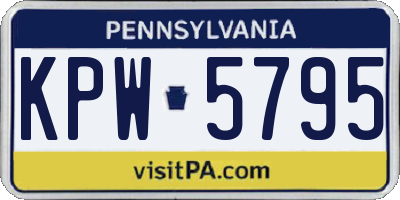 PA license plate KPW5795