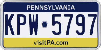 PA license plate KPW5797