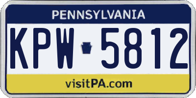 PA license plate KPW5812