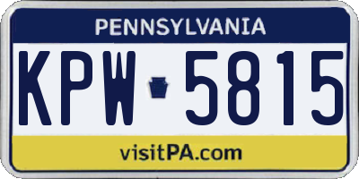 PA license plate KPW5815