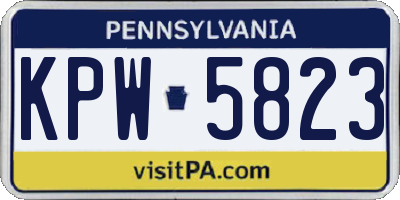 PA license plate KPW5823