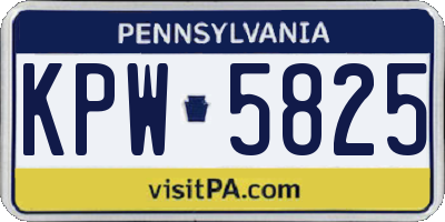 PA license plate KPW5825