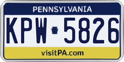 PA license plate KPW5826