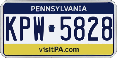 PA license plate KPW5828