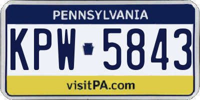 PA license plate KPW5843