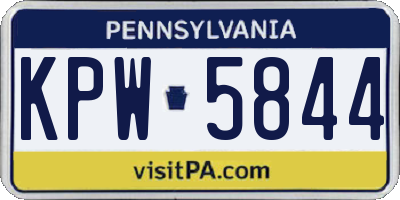PA license plate KPW5844