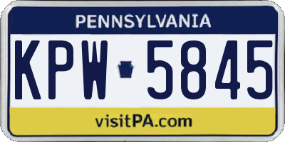 PA license plate KPW5845