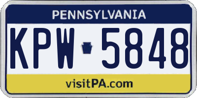 PA license plate KPW5848