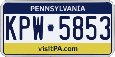 PA license plate KPW5853