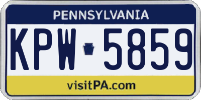 PA license plate KPW5859