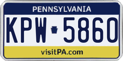 PA license plate KPW5860