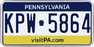 PA license plate KPW5864