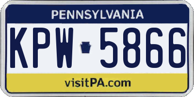 PA license plate KPW5866