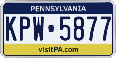 PA license plate KPW5877