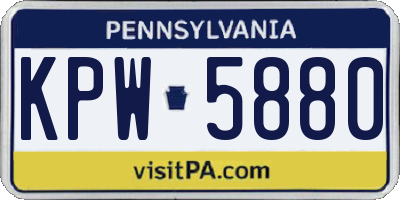 PA license plate KPW5880