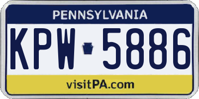 PA license plate KPW5886