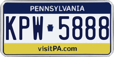 PA license plate KPW5888