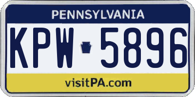 PA license plate KPW5896